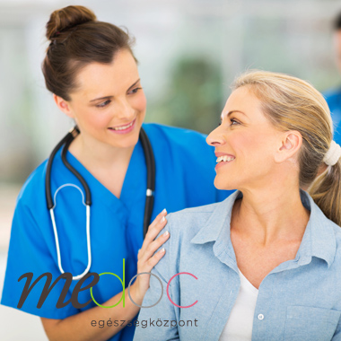 Nőgyógyászati szakorvosi vizsgálat kolposzkóppal, bimanuális vizsgálattal és tapintásos emlővizsgálattal. 